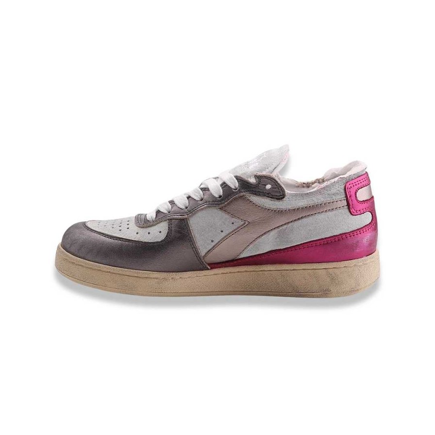 Woman diadora | Diadora Heritage Basket Row Cut Metal White Fuxia