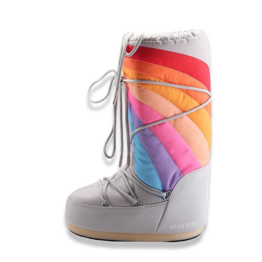 Woman moon boot | Moon Boot Icon Nylon Rainbow Grey